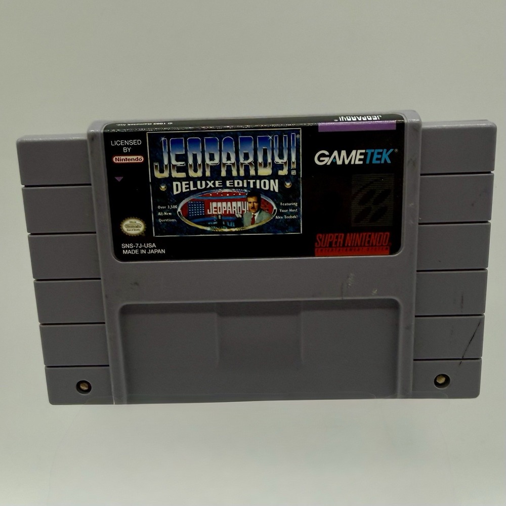 Jeopardy Deluxe Edition (Super Nintendo Entertainment System, 1993) SNES Tested